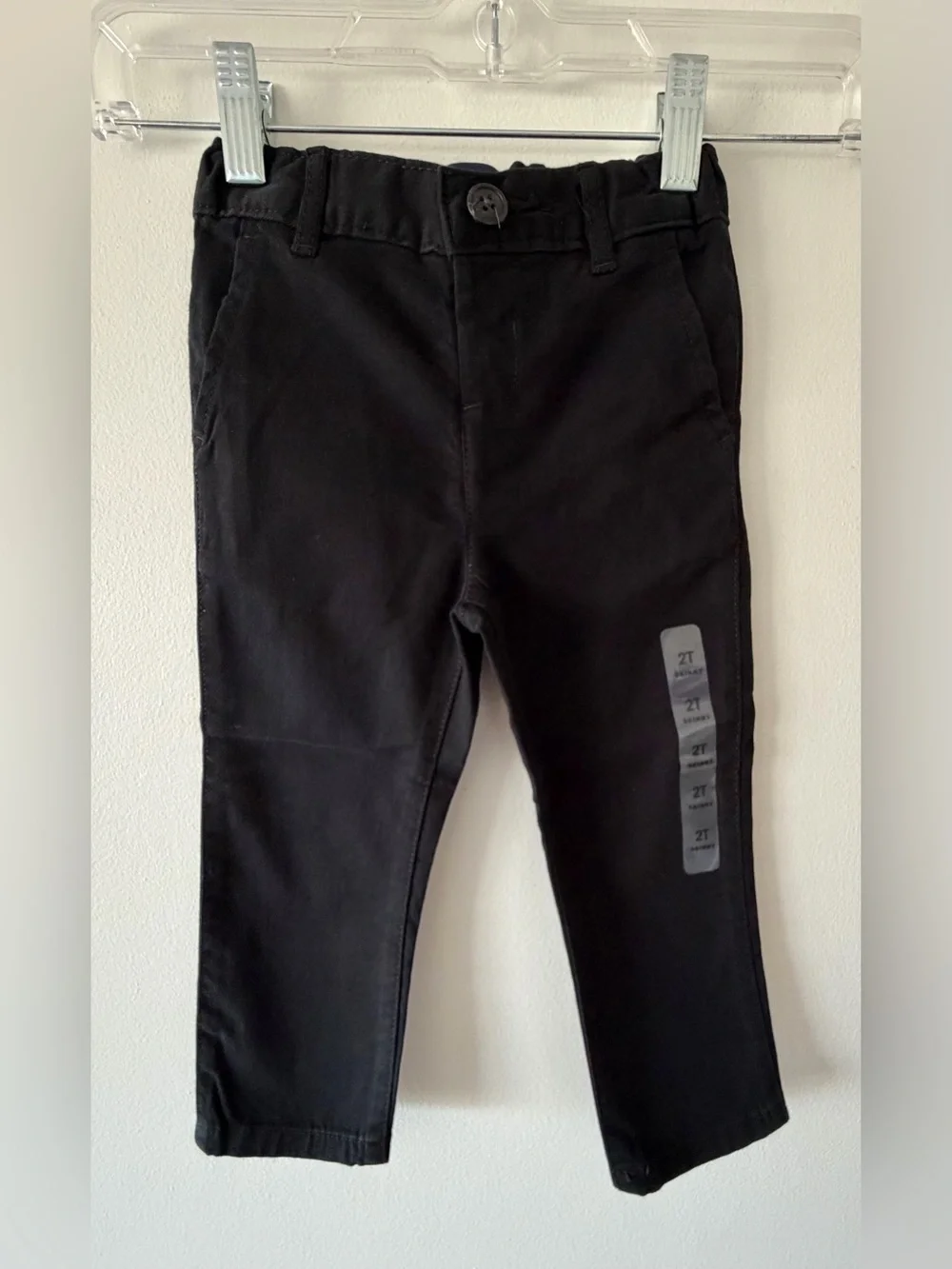 NWT The Children’s Place Toddler Boys Black Skinny Chino Pants Size 2T Uniform